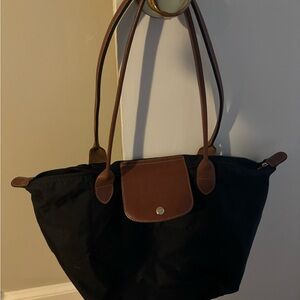Longchamp Black and Brown Tote Bag Medium